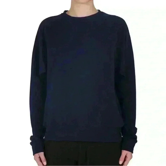 NWT Tate Jones Lounge Cozy Set Crew Sweatshirt + Side Slit Sweat Navy Si… - Picture 4 of 13